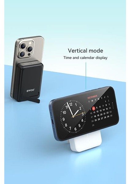 10.000 Mah Wireless ve Hızlı Şarj Edebilen Kompakt Tasarım Stand Özellikli Powerbank