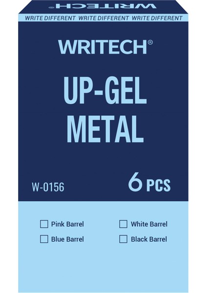 Wrıtech W-0156 Metal Up Siyah Gövde 0,7mm Mavi Jel Kalem - 6'lı Kutu modelleri