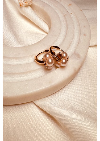 Italyan Limited Edition Inci Zirkon Taşlı Xuping Minimal Halka Rose Gold Kadın Küpe fırsatları