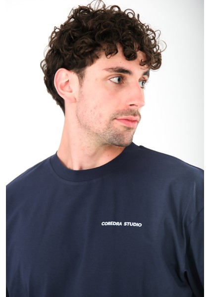 Studio Lacivert - Oversize Fit T-Shirt Erkek