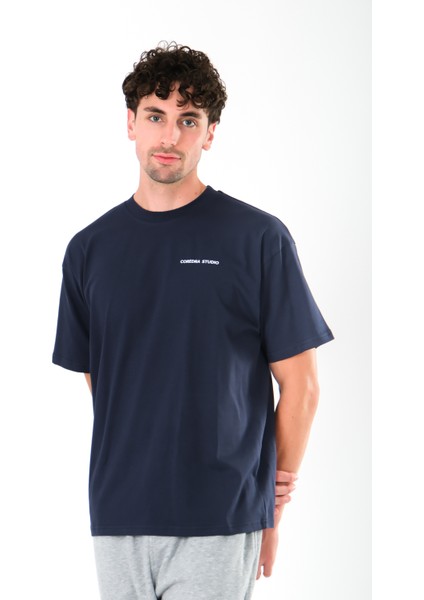 Studio Lacivert - Oversize Fit T-Shirt Erkek indirimleri