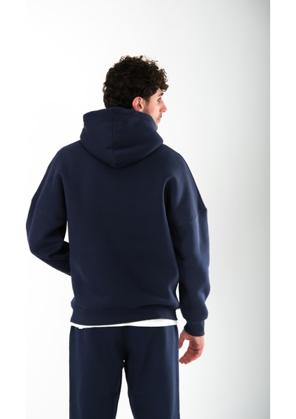 Studio Lacivert - Oversize Fit Hoodie Erkek modelleri
