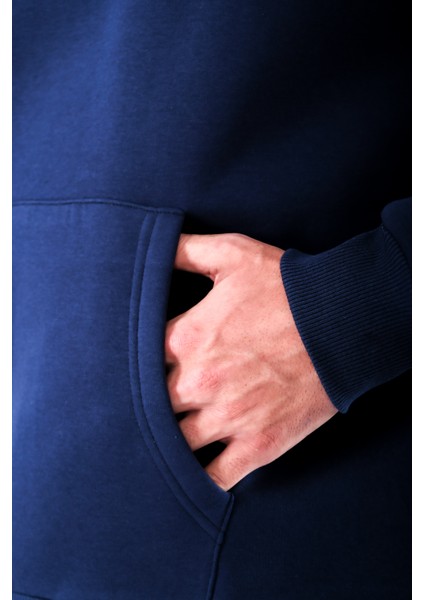 Studio Lacivert - Oversize Fit Hoodie Erkek fırsatları