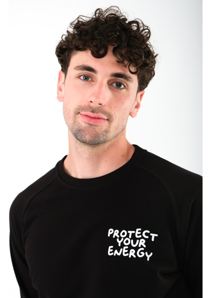 Protect Your Energy Regular Fit Sweatshirt Erkek - Siyah