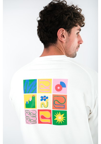 Art Will Save Us Regular Fit Sweatshirt Erkek - Ekru