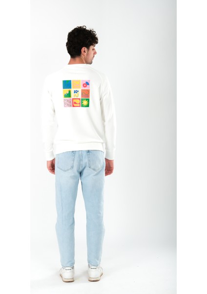 Art Will Save Us Regular Fit Sweatshirt Erkek - Ekru indirimleri