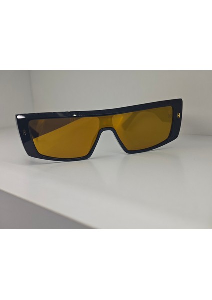 Hm 1589 C4 125 Aynalı Unisex Dikdörtgen Siyah Kemik Güneş Gözlüğü indirimleri