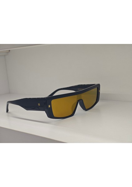 Hm 1589 C4 125 Aynalı Unisex Dikdörtgen Siyah Kemik Güneş Gözlüğü