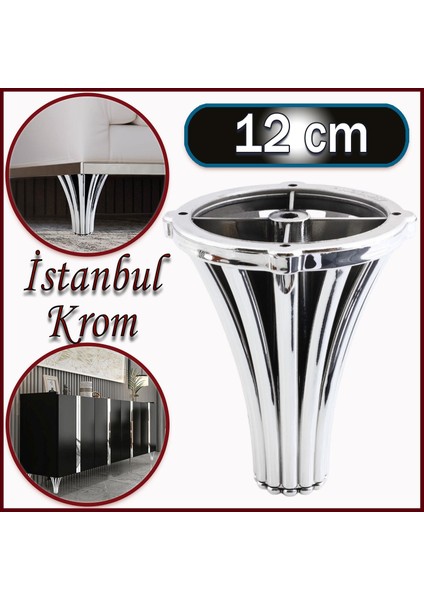 Mobilya Kanepe Koltuk Konsol Tv Ünitesi Baza Ayağı Orta Sehpa Ayakları 12 cm Krom modelleri