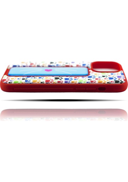 Cats Apple iPhone 12 Pro Max Pati Desenli Kırmızı Yumuşak Silikon Telefon Kılıfı fiyatları