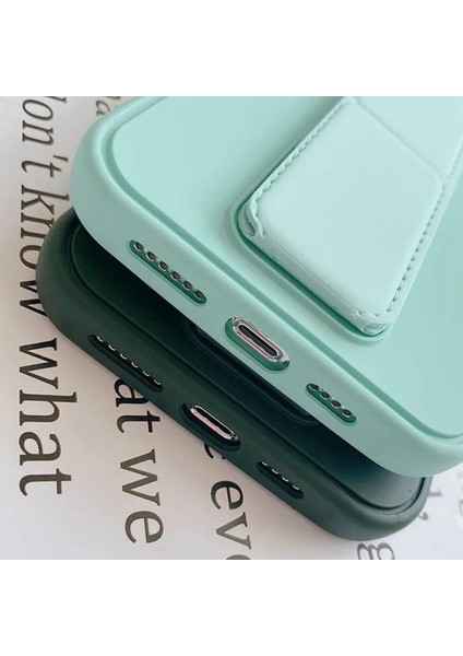 Apple IPhone 11 Pro Uyumlu Mat Siyah Yumuşak Silikon Standlı Tutacaklı (Tutamaçlı) Telefon Kılıfı