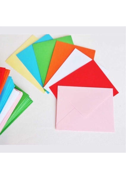 Renkli Zarf - Küçük Zarf - Oyun Zarfı - Minik Renkli - Doğum Günü Zarfı - 100 Adet - 7x9 Boyut modelleri