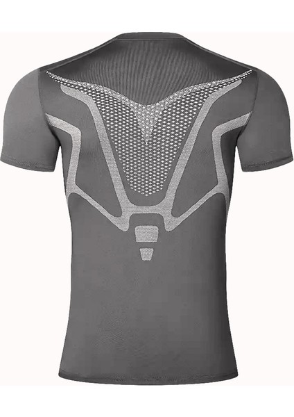 Erkek Ultra Esnek Koşu Egzersiz Hızlı Kuruma Nefes Alabilen Kısa Kollu Spor T-Shirt fiyatları
