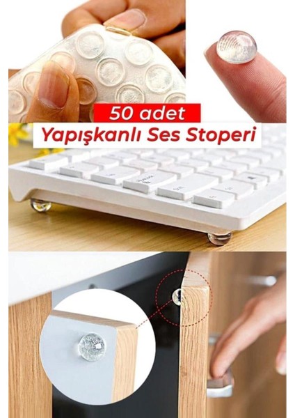 50 Adet 10 mm Şeffaf Silikon Bazlı Ses Stoperi Duvar Yüzeyi Dolap Kapı Tampon Koruyucu fırsatları