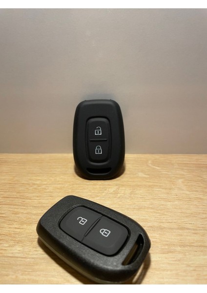 Renault Dacia 2 Tuşlu Yeni Silikon Anahtar Kılıfı Siyah
