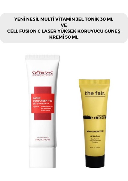 Multi Vitamin Jel Tonik 30 ml ve Cell Fusion C Laser Güneş Kremi 50 ml