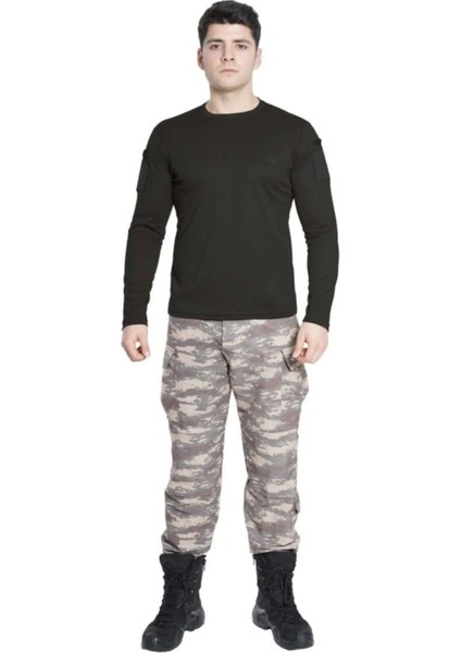 Vogel Tactical Uzun Kollu Yakasız Siyah Taktik Tshirt fiyatları