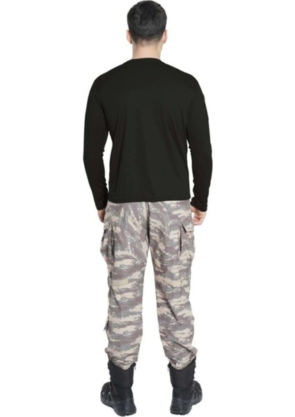 Vogel Tactical Uzun Kollu Yakasız Siyah Taktik Tshirt modelleri
