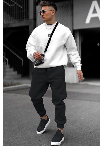 Erkek Ekru Free Life Baskılı Kalın Soft 3 Iplik Içi Şardonlu 0 Sıfır Yaka Oversize Salaş Sweatshirt fiyatları