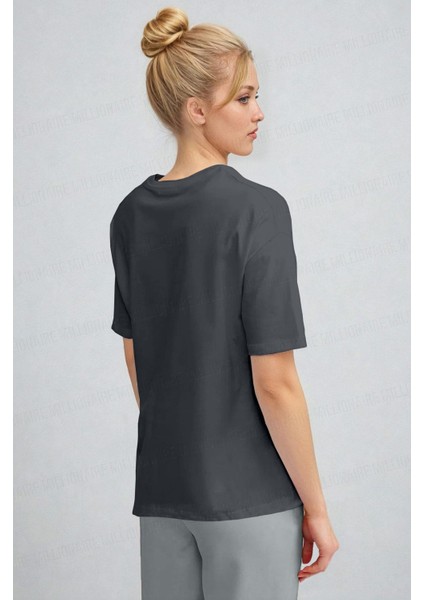 Kadın Füme Nefes Alan Bisiklet Yaka Regular Fit Normal Kesim Baskisiz Basic T-Shirt modelleri