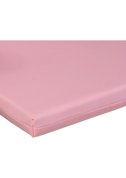 4'lü Sandalye Minderi Su Itici Kumaş 40X40 cm Sünger Sırtlıklı Sandalye Minderi Bağcıklı Pembe