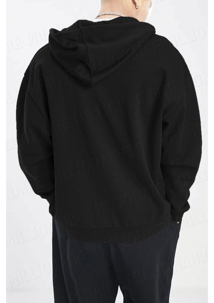 Erkek Siyah Kapüşonlu Fermuarlı 3 Üç Iplik Polar Kanguru Oversize Sweatshirt Zip Up Hoodie modelleri