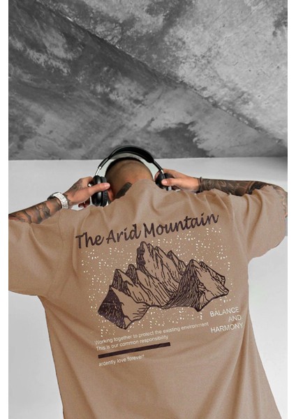 Erkek Arid Mountain Camel Oversize Salas T-Shirt