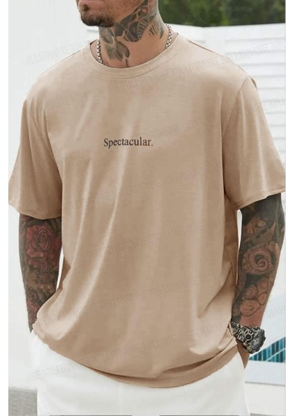 Erkek Spectacular Camel Oversize Salas T-Shirt