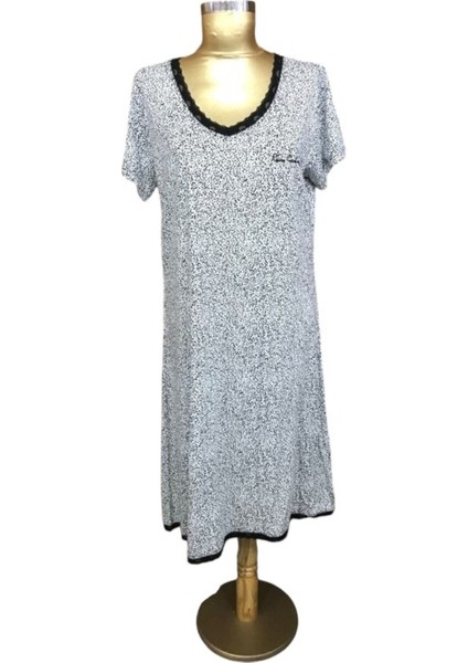 Pierre CARDIN-7289-BAYAN Kısa Kollu Gecelik-Siyah