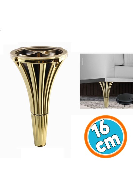 Mobilya Konsol Kanepe Koltuk Tv Ünitesi Baza Ayağı Orta Sehpa Ayakları 16 cm Gold Altın
