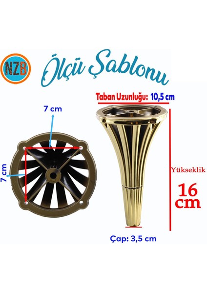 Mobilya Konsol Kanepe Koltuk Tv Ünitesi Baza Ayağı Orta Sehpa Ayakları 16 cm Gold Altın fiyatları