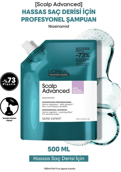 Scalp Advanced Hassas Saç Derisi İçin Profesyonel Refill Şampuan 500 ml