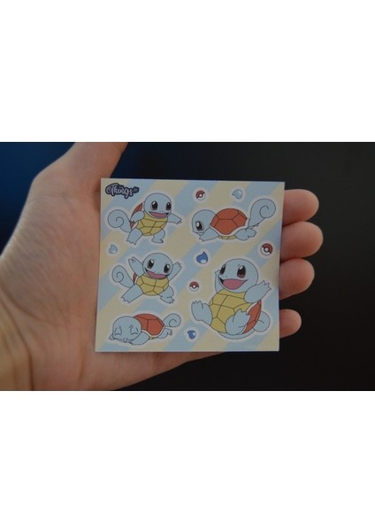 *özel Tasarım* Squirtle Sticker Pokemon 12 Parça Set 2 Adet