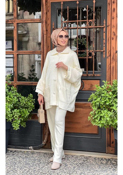 Triko Pantolon Takım 123K11018 Ekru