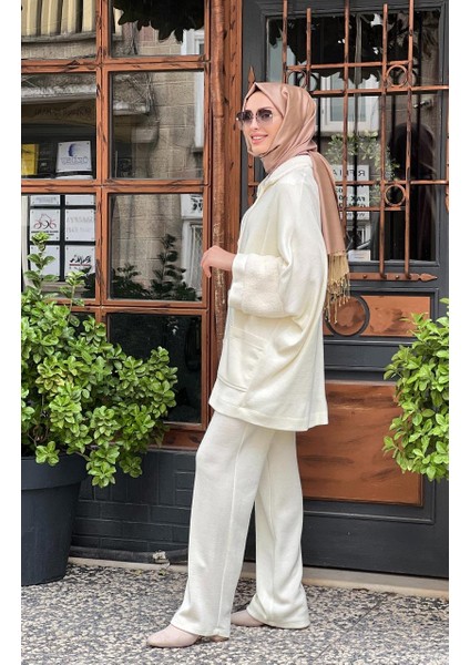 Triko Pantolon Takım 123K11018 Ekru