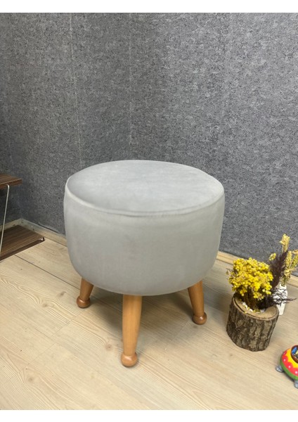 Miskin Naturel Kül Gri Puf Ayak Ucu Puf Makyaj Koltuğu Puf Bench Ayak Dayama Ahşap Ayak Puf fiyatları