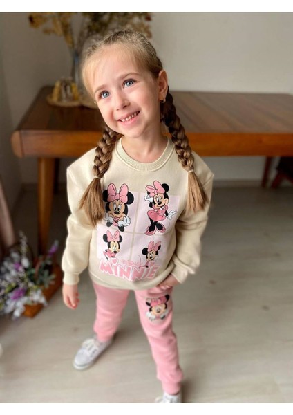 Mnn Kare Baskılı Kışlık 2 li takım - Pembe fiyatları