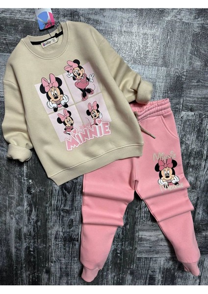 Mnn Kare Baskılı Kışlık 2 li takım - Pembe modelleri