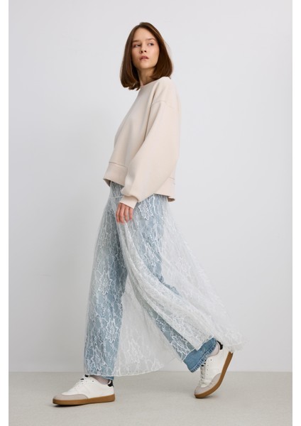 Dantel Midi Etek modelleri