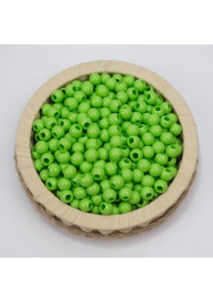 Plastik 10 mm Yeşil makrome Boncuk 500 Gram