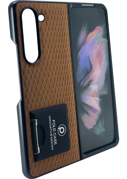 Samsung Galaxy Z Fold 5 Uyumlu Suni Deri Arka Koruma Kılıf
