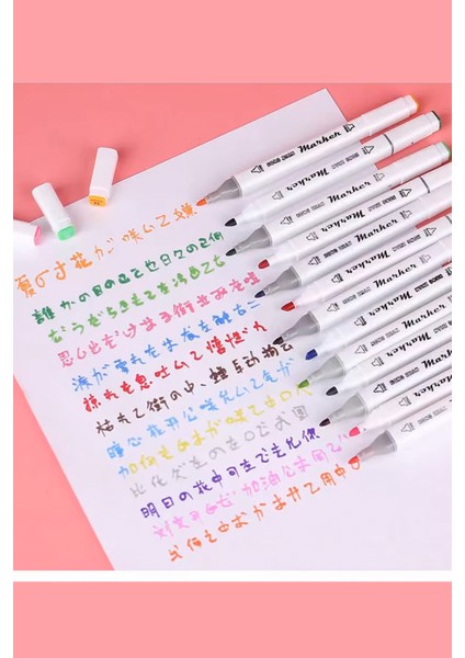 Keçeli Kalem Çift Taraflı Profesyonel Marker Boya Kalem Seti Kutulu