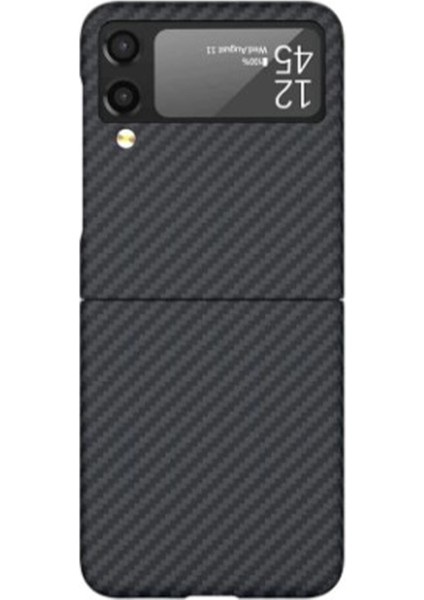 Samsung Galaxy Z Flip 4 Uyumlu NT-N018 Kevlar Carbon Arka Koruma Kılıf