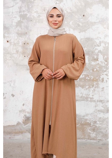 Asimetrik Fermuarlı Ferace 1250 - Vizon fiyatları