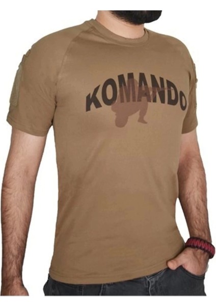 Komando Yazılı Kısa Kollu Baskılı Taktik Tişört Nano