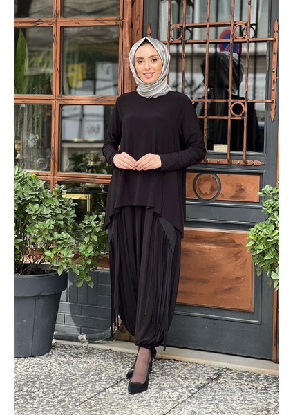 Nurcan Çetin Şalvarlı Takım 24456 Siyah