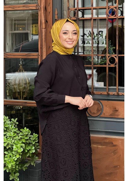 Etek Bluz Takım 7008 Siyah modelleri