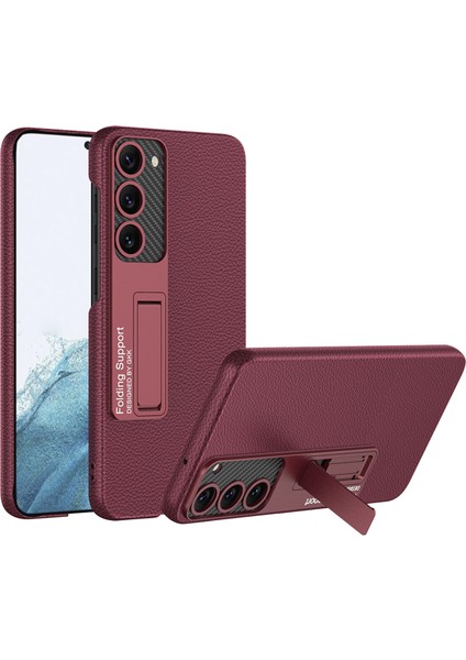 Samsung Galaxy S23 Uyumlu Standlı Karbon Arka Koruma Kılıf
