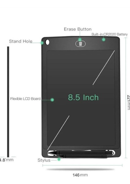 Grafik Tablet Digital Grafik Çizim Tableti Çocuk Sihirli Yazı Tahtası LCD 8.5