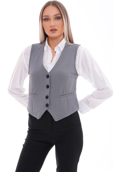 Kadın Düğme Kapamalı Yelek 245289 -